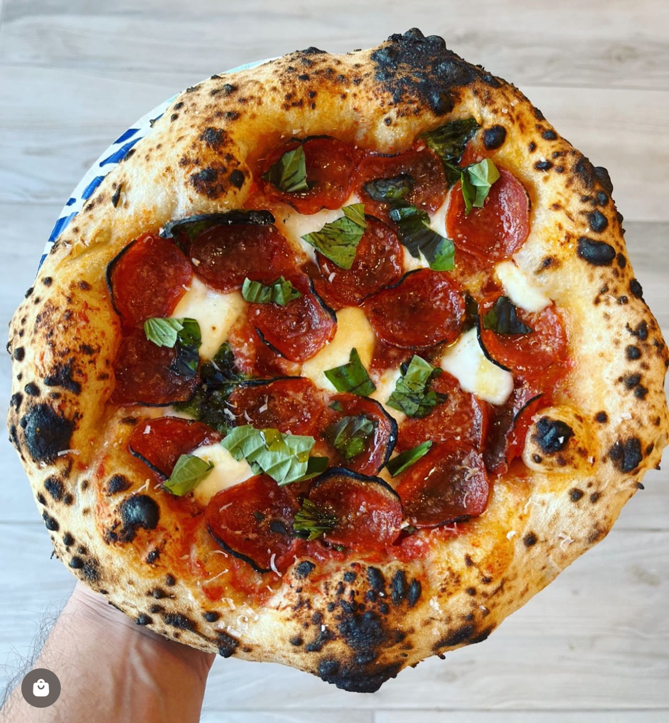 Neapolitan pepperoni with hot honey