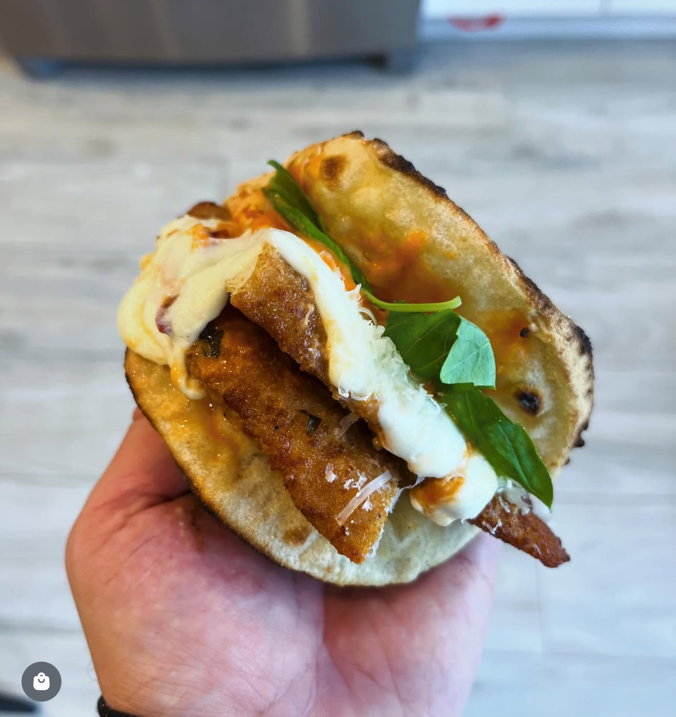 Spicy vodka chicken parm sandwich