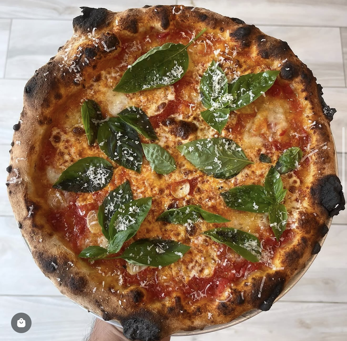 Sourdough Margherita pizza